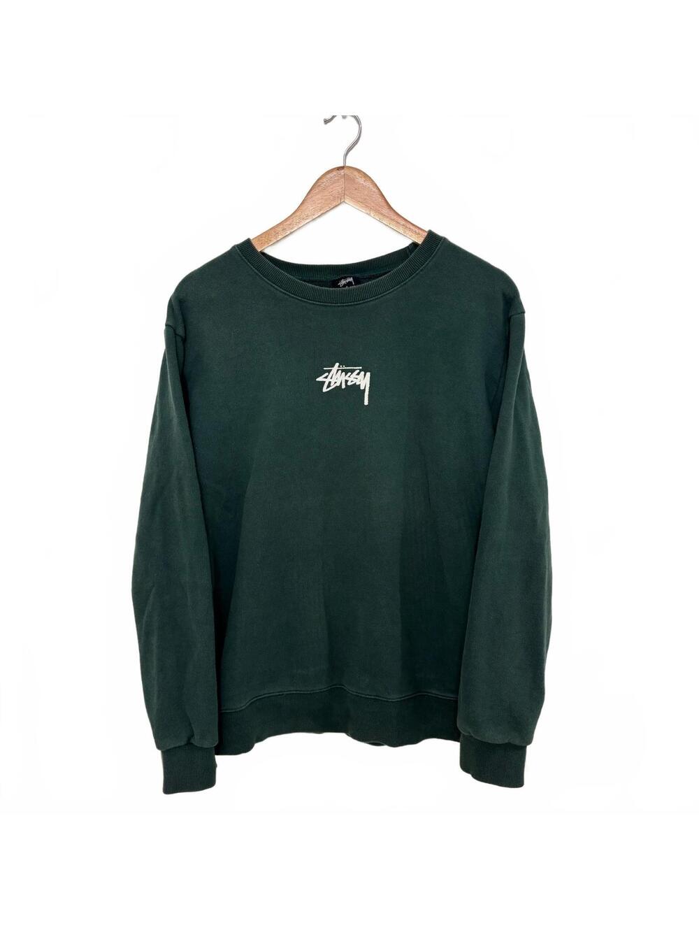 Green Stussy Pull Over Sweater